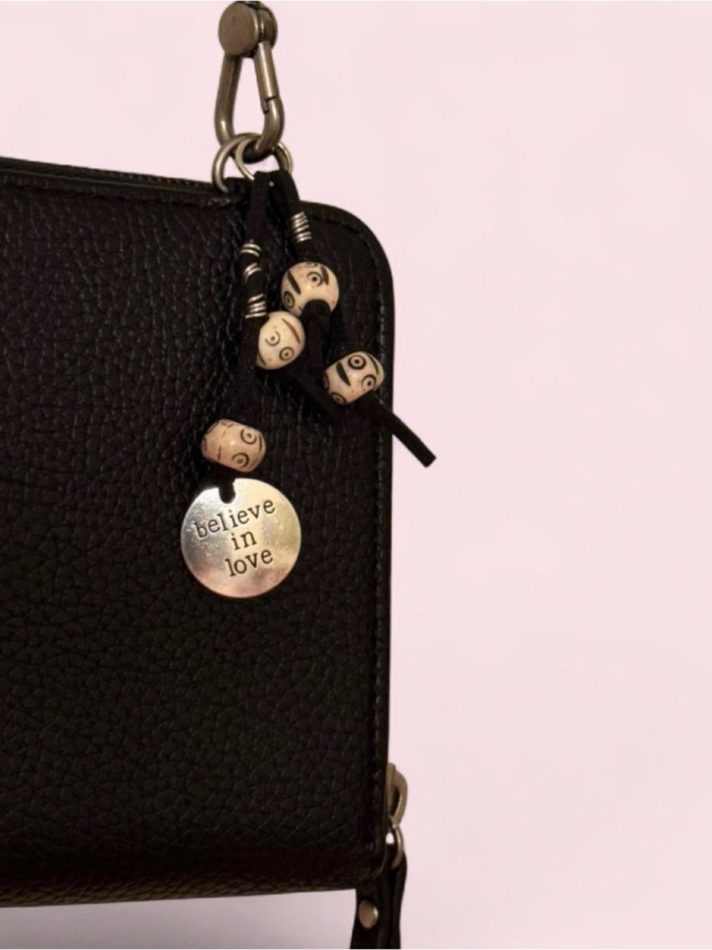 The Sak Black Leather Crossbody w/Beaded “Believe in Love” pendant 💗 - Picture 10 of 10